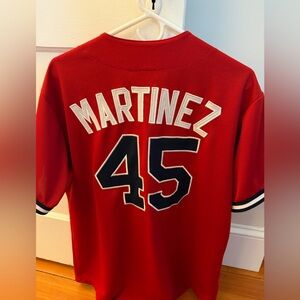 Vintage Majestic Pedro Martinez #45 Boston Red Sox Jersey. Red Navy and White.
